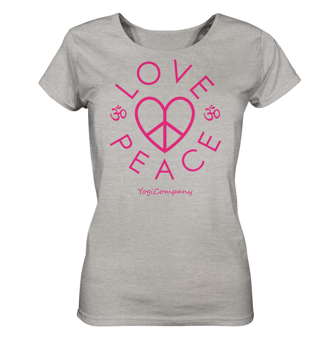 Love & Peace pink - Camiseta de yoga mujer - Jaspeado – YogiCompany